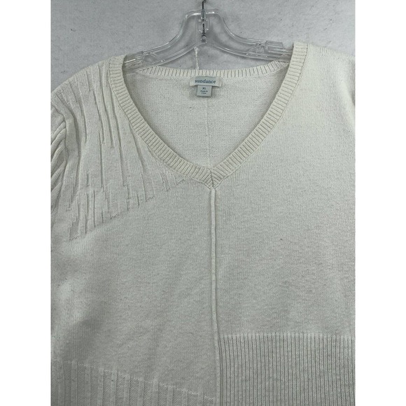 Sundance Sweater Womens XL Silk & Cotton Blend Light Cream Pullover Sweater - Picture 14 of 15